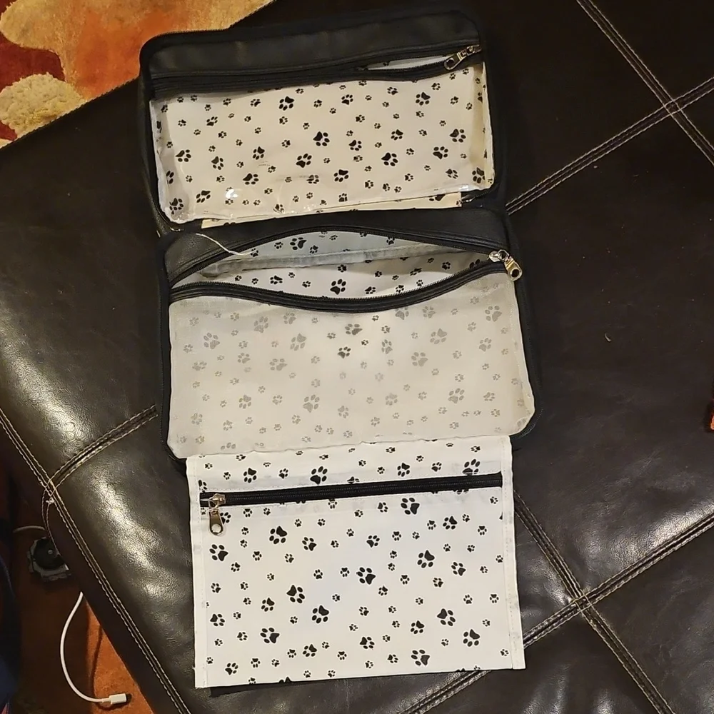 Stylish Black Dog Carrier with Yorkie Design